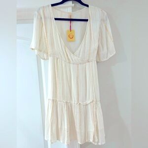RAGA Cream Dress with Subtle Gold Accents